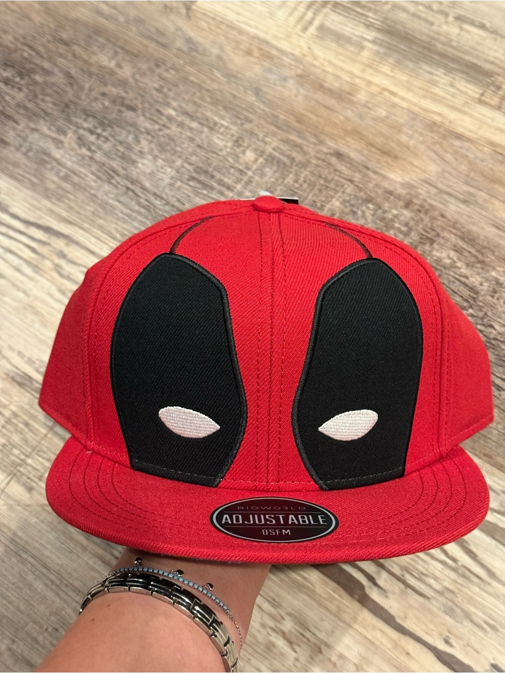 NWT Bioworld Red Deadpool-Inspired Snapback Hat OSFM